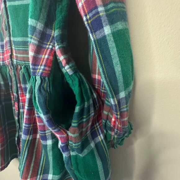 MINI BODEN Plaid Drop Waist Dress Girls 8-9 Cozy Winter Tartan Holiday Cotton - Picture 4 of 7